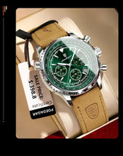 Load image into Gallery viewer, POEDAGAR Men's Luxury Quartz Chronograph Watch - Waterproof, Luminous, Leather - Military Sports Style