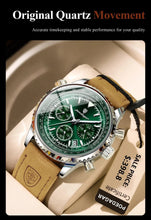 Load image into Gallery viewer, POEDAGAR Men's Luxury Quartz Chronograph Watch - Waterproof, Luminous, Leather - Military Sports Style