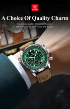 Load image into Gallery viewer, POEDAGAR Men's Luxury Quartz Chronograph Watch - Waterproof, Luminous, Leather - Military Sports Style