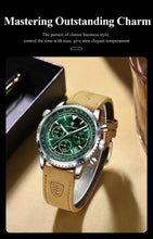 Load image into Gallery viewer, POEDAGAR Men's Luxury Quartz Chronograph Watch - Waterproof, Luminous, Leather - Military Sports Style