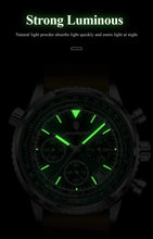 Load image into Gallery viewer, POEDAGAR Men's Luxury Quartz Chronograph Watch - Waterproof, Luminous, Leather - Military Sports Style
