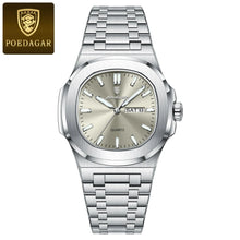 Load image into Gallery viewer, POEDAGAR Military Square Watch for Men - Waterproof, Luminous, Date & Week Display, Stainless Steel Quartz