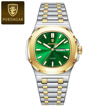 Load image into Gallery viewer, POEDAGAR Military Square Watch for Men - Waterproof, Luminous, Date & Week Display, Stainless Steel Quartz