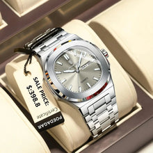 Load image into Gallery viewer, POEDAGAR Military Square Watch for Men - Waterproof, Luminous, Date & Week Display, Stainless Steel Quartz