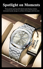 Load image into Gallery viewer, POEDAGAR Military Square Watch for Men - Waterproof, Luminous, Date & Week Display, Stainless Steel Quartz