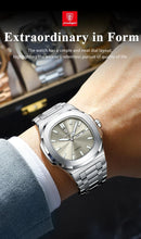 Load image into Gallery viewer, POEDAGAR Military Square Watch for Men - Waterproof, Luminous, Date & Week Display, Stainless Steel Quartz