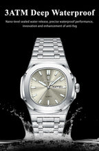 Load image into Gallery viewer, POEDAGAR Military Square Watch for Men - Waterproof, Luminous, Date & Week Display, Stainless Steel Quartz
