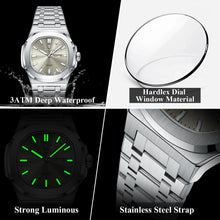 Load image into Gallery viewer, POEDAGAR Military Square Watch for Men - Waterproof, Luminous, Date & Week Display, Stainless Steel Quartz