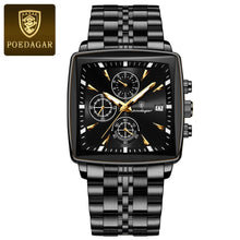 Load image into Gallery viewer, POEDAGAR Luxury Chronograph Men's Watch - Waterproof, Luminous, Stainless Steel, Sporty Design