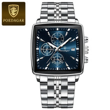 Load image into Gallery viewer, POEDAGAR Luxury Chronograph Men's Watch - Waterproof, Luminous, Stainless Steel, Sporty Design