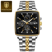 Load image into Gallery viewer, POEDAGAR Luxury Chronograph Men's Watch - Waterproof, Luminous, Stainless Steel, Sporty Design