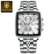 Load image into Gallery viewer, POEDAGAR Luxury Chronograph Men's Watch - Waterproof, Luminous, Stainless Steel, Sporty Design