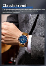Load image into Gallery viewer, POEDAGAR Luxury Men's Chronograph Watch - Waterproof, Luminous, Leather Strap