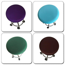 Load image into Gallery viewer, Polyester Fabric Round Chair Cover Waterproof Dining Seat Chair Covers Hotel Banquet Seat Covers Chair Protector Round Bar Stool Seat Covers Washable Stool Cushion Slipcover Elastic Bar Chair Covers