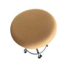 Load image into Gallery viewer, Polyester Fabric Round Chair Cover Waterproof Dining Seat Chair Covers Hotel Banquet Seat Covers Chair Protector Round Bar Stool Seat Covers Washable Stool Cushion Slipcover Elastic Bar Chair Covers