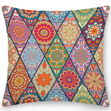 Load image into Gallery viewer, Polyester Pillow Case Square Cushion Cover Pillow Double Sides Ethnic Flower Bohemian Throw Pillow Covers Pillow Covers Retro Floral Cushion Covers Spiritual Decor Square Pillowcase Office Home Decoration