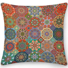 Load image into Gallery viewer, Polyester Pillow Case Square Cushion Cover Pillow Double Sides Ethnic Flower Bohemian Throw Pillow Covers Pillow Covers Retro Floral Cushion Covers Spiritual Decor Square Pillowcase Office Home Decoration