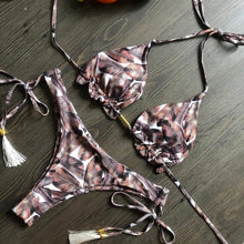 Load image into Gallery viewer, Popular Women's Beachwear Bikini Set Swimwear Push-Up Padded Swimsuit Floral Bikini Set Low Rise Ruffled Two Pieces Swimsuit Push Up Bathing Suit Swimwear