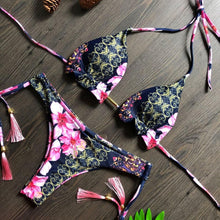 Load image into Gallery viewer, Popular Women's Beachwear Bikini Set Swimwear Push-Up Padded Swimsuit Floral Bikini Set Low Rise Ruffled Two Pieces Swimsuit Push Up Bathing Suit Swimwear