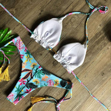 Load image into Gallery viewer, Popular Women's Beachwear Bikini Set Swimwear Push-Up Padded Swimsuit Floral Bikini Set Low Rise Ruffled Two Pieces Swimsuit Push Up Bathing Suit Swimwear
