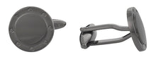 Load image into Gallery viewer, Port Hole Gun Metal Cufflinks