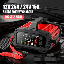 Load image into Gallery viewer, Brand Name Portable Smart Car Battery Charger - 25A/15A for 12V-24V Batteries, Pulse Repair, AGM, GEL, LiFePo4
