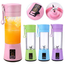 Load image into Gallery viewer, Portable Blender Mini Mixer Electric Juicer Machine Fresh Fruit Juice Blender Smoothie Maker Blender Cup Bottle A Travel Kitchen Portable USB Electric Fruit Juicer Squeezer Bottle Kitchen Tool for Orange Lemon
