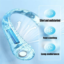 Load image into Gallery viewer, Portable Neck Fan USB Rechargeable 1200mAh Bladeless Fan Mini Electric Ventilator Silent Neckband Wearable Cooling for Sports Rechargeable Bladeless Headphone Design Neck Fans
