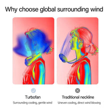 Load image into Gallery viewer, Portable Neck Fan USB Rechargeable Bladeless Fan Mini Electric Ventilator Silent Neckband Wearable Cooling for Sports Wearable Necklace Fan with 3 Speeds for Home Office Travel Outdoor Sports