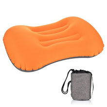 Load image into Gallery viewer, Portable Outdoor Travel Camping Pillow Compressible Inflatable Cushion Soft Neck Protective Head Rest Pillow Durable Portable Fold Outdoor Travel Sleep Pillow Air Inflatable Cushion Break Travel Plane Hotel Rest Ultralight Inflatable PVC Nylon Air Pillow