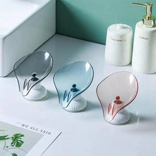Load image into Gallery viewer, Portable Soap Dish Leaf Shape Soap Holder Leaf Shaped Soap Box Soap Dish For Bathroom Suction Cup Bathroom Storage For Soap Soap Dishes Sponge Container with Suction Cup Leaf Shape Self Draining for Bathroom Kitchen Sink