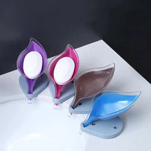 Load image into Gallery viewer, Portable Soap Dish Leaf Shape Soap Holder Leaf Shaped Soap Box Soap Dish For Bathroom Suction Cup Bathroom Storage For Soap Soap Dishes Sponge Container with Suction Cup Leaf Shape Self Draining for Bathroom Kitchen Sink