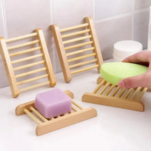 Load image into Gallery viewer, Portable Soap Dishes Natural Wood Soap Tray Holder Dish Storage Bath Shower Plate Home Bathroom Wash Soap Holder Home Bamboo Wood Soap Holder Bathroom Wooden Soap Case Hand Craft Bathtub Shower Dish Accessories