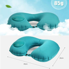 Load image into Gallery viewer, Portable U-Shape Inflatable Travel Pillow Car Head Rest Air Cushion for Travel Office Nap Head Rest Air Cushion Neck Pillow Inflatable Travel Neck Pillows Hand Press U-Shaped Headrest Cushion Compressible Ergonomic Inflating Pillows for Neck Support