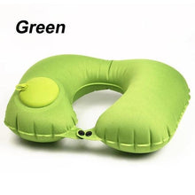 Load image into Gallery viewer, Portable U-Shape Inflatable Travel Pillow Car Head Rest Air Cushion for Travel Office Nap Head Rest Air Cushion Neck Pillow Inflatable Travel Neck Pillows Hand Press U-Shaped Headrest Cushion Compressible Ergonomic Inflating Pillows for Neck Support