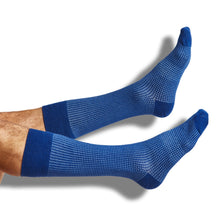 Load image into Gallery viewer, Powder / Navy Birdseye Dress Socks