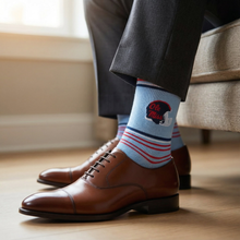 Load image into Gallery viewer, Powder Ole Miss Helmet Dress Socks