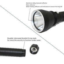 Load image into Gallery viewer, Powerful LED Rechargeable Dive Flashlight Cree Diving Flashlight Underwater Waterproof High Lumen LED Scuba Diving Torch Flashlight For Scuba Diving Underwater Torch
