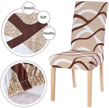Load image into Gallery viewer, Print Pattened Dining Chair Cover Spandex Elastic Chair Slipcover Stretch Case For Chairs Wedding Hotel Banquet Fit Stretch Short Dining Room Chair Covers with Printed Pattern Banquet Chair Seat Protector Slipcover For Home Party Hotel Wedding Ceremony