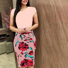 Load image into Gallery viewer, Printed Office Midi Pencil Dress Large Women Dress