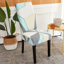 Load image into Gallery viewer, Printed Polyester Fabric Chair Cover Washable Chair Covers Seat Slipcovers Stretch Dining Seat Case For Home Stretch Removable Washable Dining Room Chair Protector Slipcovers/Home Decor Dining Room Seat Cover Multiple Styles