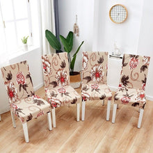 Load image into Gallery viewer, Printed Polyester Fabric Chair Cover Washable Chair Covers Seat Slipcovers Stretch Dining Seat Case For Home Stretch Removable Washable Dining Room Chair Protector Slipcovers/Home Decor Dining Room Seat Cover Multiple Styles