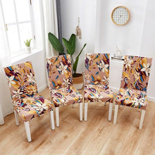 Load image into Gallery viewer, Printed Polyester Fabric Chair Cover Washable Chair Covers Seat Slipcovers Stretch Dining Seat Case For Home Stretch Removable Washable Dining Room Chair Protector Slipcovers/Home Decor Dining Room Seat Cover Multiple Styles