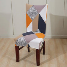 Load image into Gallery viewer, Printed Polyester Fabric Chair Cover Washable Chair Covers Seat Slipcovers Stretch Dining Seat Case For Home Stretch Removable Washable Dining Room Chair Protector Slipcovers/Home Decor Dining Room Seat Cover Multiple Styles