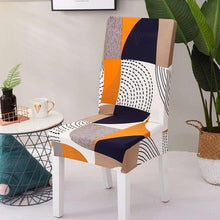 Load image into Gallery viewer, Printed Polyester Fabric Chair Cover Washable Chair Covers Seat Slipcovers Stretch Dining Seat Case For Home Stretch Removable Washable Dining Room Chair Protector Slipcovers/Home Decor Dining Room Seat Cover Multiple Styles