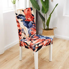 Load image into Gallery viewer, Printed Polyester Fabric Chair Cover Washable Chair Covers Seat Slipcovers Stretch Dining Seat Case For Home Stretch Removable Washable Dining Room Chair Protector Slipcovers/Home Decor Dining Room Seat Cover Multiple Styles