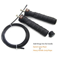 Load image into Gallery viewer, Pro Speed Jump Rope Sweatband Handles Adjustable With Ball Bearings Workout Weight Jump Rope Steel Fast Speed Clip Steel Cable Training Grip Handle With Metal Removable Double Skipping Fitness Training