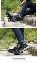 Load image into Gallery viewer, Soft Black Mens Boots Winter Fur Warm Snow Men Walking Boots Work Shoes Footwear Fashion Rubber Ankle Shoes Warm Fur Lined Ankle Booties Comfortable Non Slip Outdoor Shoes