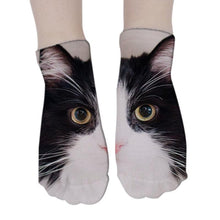 Load image into Gallery viewer, 3D Printed Women Winter Christmas Socks Funny Creative Pet Cat Face Unisex Cotton Ankle Socks Children Gift Animal Lover Socks For Men And Women
