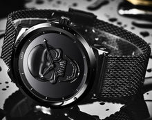 Load image into Gallery viewer, Men's Waterproof Stainless Steel Watch 3D Skull And Fluorescent Hands Unique Design Perfect Gift